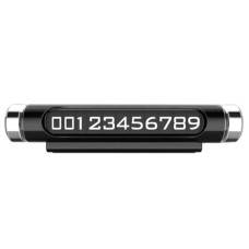 Magnetic Adsorption Design Car Shape Rotatable Luminous Car Temporary Parking Card with Phone Number(Black)