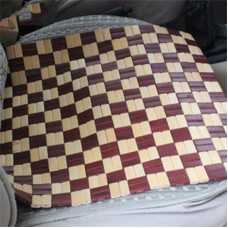 Spell Color Square Bamboo Car Seat (Colour: Yellow and  Claret)