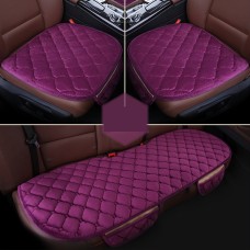 3 PCS / Set Luxurious Warm Car Seat Cover Cushion Universal Front Back Seat Covers Car Non-slip Chair Pad Warm Car Mats No Back Plush Cushion(Purple)