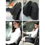 Car Lumbar Support Office Seat Belt Backrest Double Cushion Car Home Massage Lumbar Ice Silk Pillow (Black)