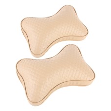 2PCS BIETY FG-02 Car Neck Pillow (Soft Version) Lovely Breathe Car Auto Head Neck Rest Cushion Headrest Pillow Pad(Khaki)