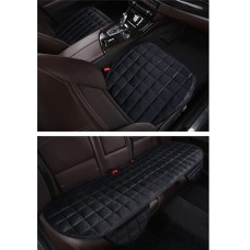 3 PCS / Set  Warm Car Seat Cover Cushion Five Seats Universal Two Front Row Seat Covers and One Back Row Seat Cover Car Non-slip Chair Pad Warm Car Mats No Back Plush Cushion(Black)