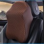 Dual-purpose Rebound Memory Foam Car Headrest Pillow Breathable Waist Back Cushion(Coffee)