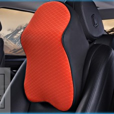 Dual-purpose Rebound Memory Foam Car Headrest Pillow Breathable Waist Back Cushion(Orange)