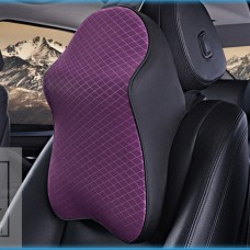 Dual-purpose Rebound Memory Foam Car Headrest Pillow Breathable Waist Back Cushion(Purple)