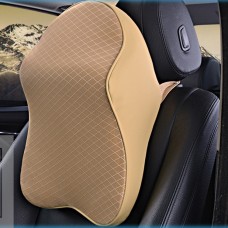 Dual-purpose Rebound Memory Foam Car Headrest Pillow Breathable Waist Back Cushion(Beige)