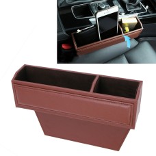 2 PCS Car Seat Crevice Storage Box with Interval Cup Drink Holder Organizer Auto Gap Pocket Stowing Tidying for Phone Pad Card Coin Case Accessories(Brown)