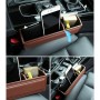 2 PCS Car Seat Crevice Storage Box with Interval Cup Drink Holder Organizer Auto Gap Pocket Stowing Tidying for Phone Pad Card Coin Case Accessories(Brown)