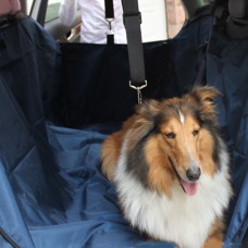 Nonslip Folding Car Rear Back Seat Cover Pet Cat Dog Cushion Mat, Size: 154 x 140 x 42 cm(Dark Blue)