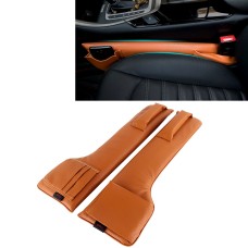 A Pair Universal Car Seat Catcher Gap Console Filler Seat Side Pocket Organizer Catcher Leak-Proof Seat Crevice Storage Bags(Brown)