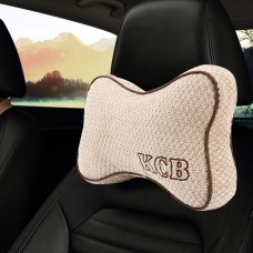 2 PCS KCB Car Auto Season Universal Cotton Neck Rest Cushion Leather Head Pillow Mat