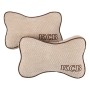 2 PCS KCB Car Auto Season Universal Cotton Neck Rest Cushion Leather Head Pillow Mat