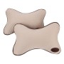 2 шт. Автозон автомобиля KCB Universal Cotton Neck Rest Cushion Meather Head Mat (хаки)