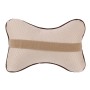 2 PCS KCB Car Auto Season Universal Cotton Neck Rest Cushion Leather Head Pillow Mat(Khaki)