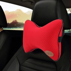 2 PCS KCB Car Auto Season Universal Cotton Neck Rest Cushion Leather Head Pillow Mat(Red)