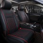 Car Leather Full Coverage Seat Cushion Cover, Standard Version, Only One Seat(Black Red)