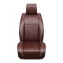 Car Leather Full Coverage Seat Cushion Cover, Standard Version, Only One Seat(Coffee)