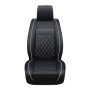 Car Leather Full Coverage Seat Cushion Cover, Luxury Version, Only One Front Seat(Black White)