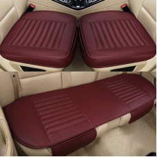 3 in 1 Car Four Seasons Universal Bamboo Charcoal Full Coverage Seat Cushion Seat Cover (Wine Red)