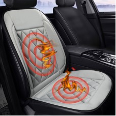 Car 12V Seat Heater Cushion Warmer Cover Winter Heated Warm, Single Seat (Grey)