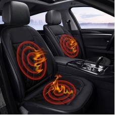 Car 12V Seat Heater Cushion Warmer Cover Winter Heated Warm, Double Seat (Black)