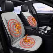 Car 12V Seat Heater Cushion Warmer Cover Winter Heated Warm, Double Seat (Grey)