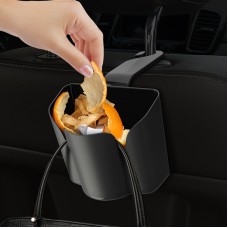 Car Back Seat Hook Trash Rubbish Garbage Can Mobile Phone Holder Storage Box (Black)