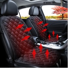 Car 12V Front Seat Heater Cushion Warmer Cover Winter Heated Warm, Double Seat (Black)