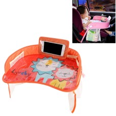 Children Waterproof Dining Table Toy Organizer Baby Safety Tray Tourist Painting Holder with Touch Screen Transparent Bag (Yellow Lion)