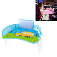 Children Waterproof Dining Table Toy Organizer Baby Safety Tray Tourist Painting Holder with Touch Screen Transparent Bag (School Bus)