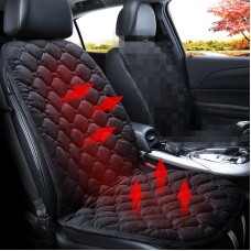 Car 24V Front Seat Heater Cushion Warmer Cover Winter Heated Warm, Single Seat (Black)