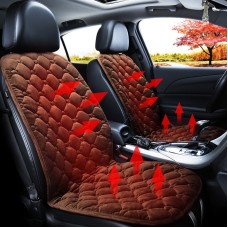 Car 24V Front Seat Heater Cushion Warmer Cover Winter Heated Warm, Double Seat (Coffee)