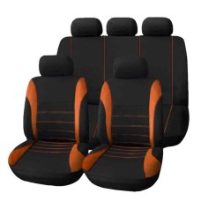 9 in 1 Universal Four Seasons Anti-Slippery Cushion Mat Set for 5 Seat Car, Style: Stitches (Orange)