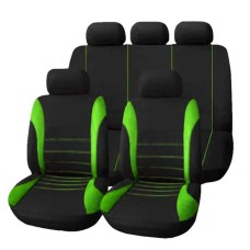 9 in 1 Universal Four Seasons Anti-Slippery Cushion Mat Set for 5 Seat Car, Style: Stitches (Green)