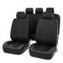 9 in 1 Universal PU Leather Four Seasons Anti-Slippery Cushion Mat Set for 5 Seat Car (Black)