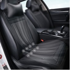 Автомобиль 12 В подушка летние USB -воздухопроницаемое покрытие шелкового сиденья, восемь поклонников + вентиляция и охлаждение (черный)