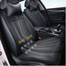 Car 12V Cushion Summer USB Breathable Ice Silk Seat Cover, Eight Fans + Ventilation and Refrigeration+ Massage (Black)