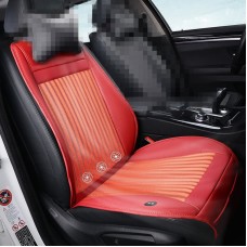 Car 12V Cushion Summer USB Breathable Ice Silk Seat Cover, Three Fans + Ventilation and Refrigeration (Red)