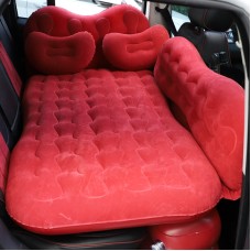 Universal Car Travel Inflatable Mattress Air Bed Camping Back Seat Couch with Head Protector + Wide Side Baffle (Wine Red)