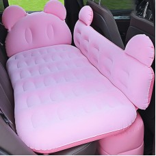 Universal Car Cartoon Travel Inflatable Mattress Air Bed Camping Back Seat Couch with Head Protector + Wide Side Baffle (Pink)