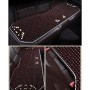 3 in 1 Summer Car Cushion Wooden Lumbar Cushion Backrest Lumbar Support Seat Mat Set (Dark Red)