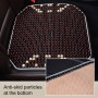 3 in 1 Summer Car Cushion Wooden Lumbar Cushion Backrest Lumbar Support Seat Mat Set (Black)