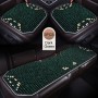 3 in 1 Summer Car Cushion Wooden Lumbar Cushion Backrest Lumbar Support Seat Mat Set (Dark Green)