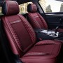 Car Leather Ice Silk Cushion Four Seasons Universal Seat Mat Set, Standard Version (Red)