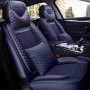 Car Leather Ice Silk Cushion Four Seasons Universal Seat Mat Set, Luxury Version (Blue)