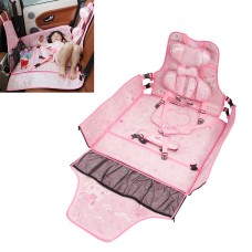 Car Ice Silk Fabric Portable Children Seat Kids Sleeping Pad (Pink)