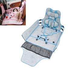 Car Ice Silk Fabric Portable Children Seat Kids Sleeping Pad (Sky Blue)