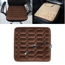 Car USB Seat Heater Cushion Warmer Cover Winter Heated Warm Mat, Style: Square (Coffee)