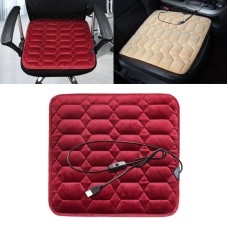 Car USB Seat Heater Cushion Warmer Cover Winter Heated Warm Mat, Style: Square (Red)