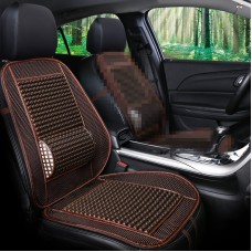 Car Seat Covers Summer Cool Imitation Wooden Beads Ventilation Breathable Seat Cushion(Coffee)